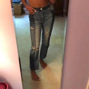 FREE PEOPLE TWO TONED JEANS!